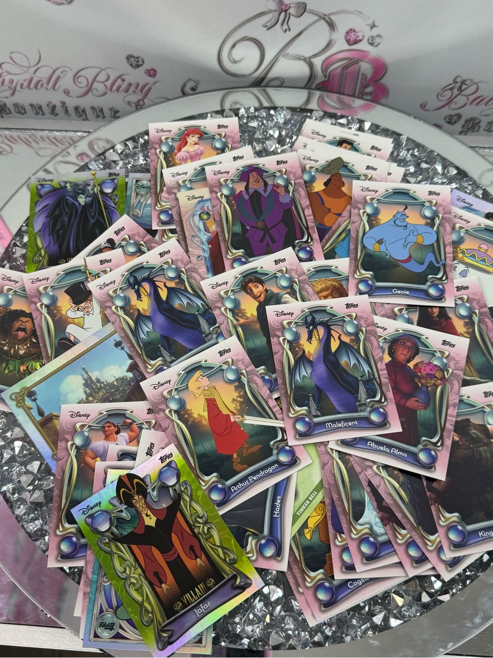 Disney lorcana Villain & Character Trading Cards - Assorted Pink-Trimmed Design